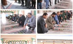 گلباران قبور مطهر شهدای رفسنجان به مناسبت هفته هنر انقلاب اسلامی